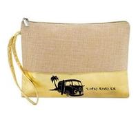 Trousse de maquillage Taperso en jute dore personnalisable motif van hawai et surf Dore G