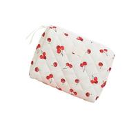 Trousse de maquillage tendance à grand compartiment en coton matelassé Motif cœur Pour un usage quotidien et voyage, Style 5, Beauté de masse
