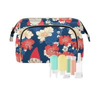 Trousse de maquillage tendance avec motif de nains de plantes et fleurs - Étanche - Pour voyage - Pour femme - Pour pinceaux de maquillage
