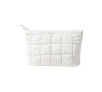 Trousse de maquillage tendance avec texture diamantée pour femme, styles simples, couleurs assorties, blanc, Taille unique