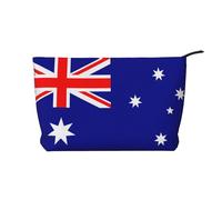 Trousse de maquillage tendance en velours côtelé avec motif drapeau australien, fermeture éclair, convient pour les voyages, le camping et une utilisation quotidienne