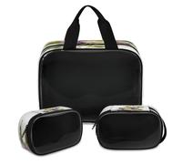 Trousse de maquillage translucide en forme de fleur de raisin pour homme et femme, trousse de toilette, trousse de toilette, organisateur de cosmétiques - 3 pièces, couleur, XL, Trousse de maquillage