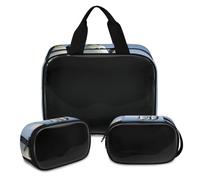 Trousse de maquillage translucide en forme de pingouin de l'Antarctique pour homme et femme - Trousse de toilette de voyage - 3 pièces, couleur, XL, Trousse de maquillage