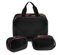 Trousse de maquillage translucide pour homme et femme, motif basket-ball, trousse de toilette, trousse de douche, 3 pièces, articles de toilette de voyage, couleur, XL, Trousse de maquillage