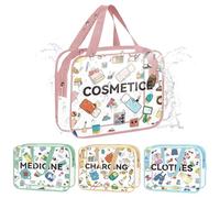 Trousse De Maquillage Transparente, 4 Pièces Pochette Cosmétique Imperméable À Fermeture Éclair, Sachets À Maquillage Classés, pour Organisation Et Voyage des Femmes Et Filles
