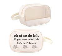 Trousse de maquillage transparente au crochet pour couture, matelassage, sac de maquillage réutilisable, Let's Be Friends Tb UK, Trousse de maquillage transparente
