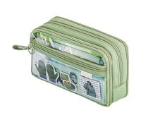 Trousse de maquillage transparente avec fermeture éclair, grande capacité | Couverture de voyage sur le terrain pour stylos, bureau scolaire, Vert, Consulte la descripción, Voir description