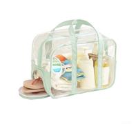 Trousse de maquillage transparente avec fermeture éclair, trousse de | Sac de voyage approuvé par les stades pour événements sportifs et concerts, organiseur de cosmétiques étanche pour la plage