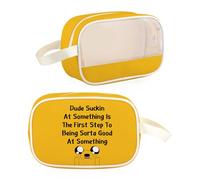 Trousse de maquillage transparente avec inscription « To Being Sorta Good At Something », Good at Something Tb UK, Trousse de maquillage transparente