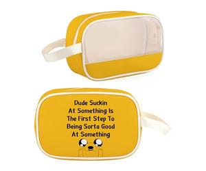 Trousse de maquillage transparente avec inscription « To Being Sorta Good At Something », Good at Something Tb UK, Trousse de maquillage transparente
