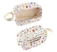 Trousse de maquillage transparente avec lettres de l'alphabet - Cadeau pour les amateurs de plantes - Cadeau pour maman, Gardeningbag
