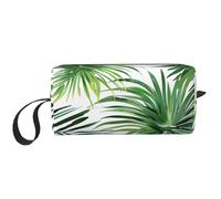 Trousse de maquillage transparente avec motif de feuille de palmier imprimée, trousse de maquillage simple, trousse de toilette étanche pour femmes, mamans, filles, blanc, Taille unique, Trousse de