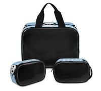 Trousse de maquillage transparente avec motif panda amusant pour homme et femme, trousse de toilette de voyage, 3 pièces, couleur, XL, Trousse de maquillage