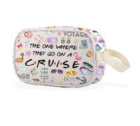 Trousse de maquillage transparente en cuir avec fermeture éclair « The One Where They Go On A Cruise », Sur une croisière Cbag Eu, Multifonctionnel