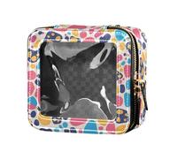 Trousse de maquillage transparente en cuir italien portugais espagnol pour femmes et filles, imprimé léopard, Taille unique