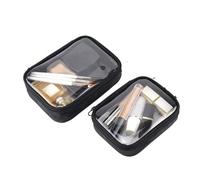 Trousse de maquillage transparente étanche pour femme - Trousse de voyage avec fermeture éclair - Organiseur de beauté - Trousse de toilette de bain, Transparent S, Taille unique