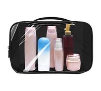 Trousse de Maquillage Transparente, Organiseur cosmétique de Voyage imperméable, Pochette spacieuse avec poignée, Rangement pour Articles de Toilette, Maison et Voyage, 11 x 2 x 7 Pouces