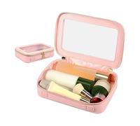 Trousse de maquillage transparente, organiseur de toilette transparent, 21 x 15 x 6 cm, pochette cosmétique de voyage zippée, matériau PVC imperméable, design léger et portable, pour voyage, salle de