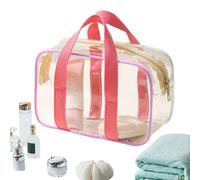 Trousse De Maquillage Transparente | Pochette Cosmétique Voyage Avion Pratique,Trousse Étanche Fermeture Éclair pour Avion Aéroport École Sport Plage Vacances