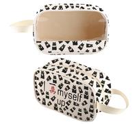 Trousse de maquillage transparente pour joueur de Mahjong Mahjong - Motif chat noir, Myselfbag