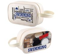 Trousse de maquillage transparente pour les amateurs de natation, cadeau de nageur, coach de natation, équipe, trousse de toilette, pochette de rangement pour cosmétiques, Natation Toiletry Tm2, Mode