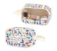 Trousse de maquillage transparente Running Marathon en cuir synthétique avec poignée « Don't Mess with A Woman Who Runs » de 42 km, 26,2 PU, Non