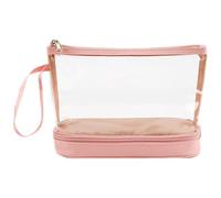 Trousse de maquillage transparente, trousse de toilette transparente de voyage - Pochette de voyage double couche avec fermeture éclair,Organisateur de rangement de maquillage étanche, trousse de toil