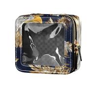 Trousse de maquillage transparente Wham Bird blanche et dorée - Trousse de toilette portable pour femme