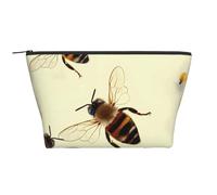 Trousse de maquillage trapèze avec imprimé crème glacée - Rangement élégant pour beauté et cadeaux pour femmes et filles, Honey Bee., Taille unique, Trousse de maquillage