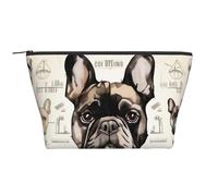 Trousse de maquillage trapèze avec imprimé crème glacée - Rangement élégant pour beauté et cadeaux pour femmes et filles, I Love French Bulldog, Taille unique, Trousse de maquillage