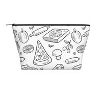 Trousse de maquillage trapèze avec imprimé feu d'artifice pour femme - Trousse de toilette avec fermeture éclair - Organiseur d'accessoires, Fast Food, Taille unique, Trousse de maquillage