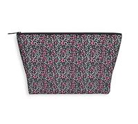 Trousse de maquillage trapèze moderne à thème 2023, sac de maquillage, sac de voyage à fermeture éclair pour femme, turquoise, Rose, gris, noir_11, Taille unique, Trousse de beauté