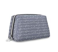 Trousse de maquillage trapèze pour femme, fleur de cerisier, trousse de maquillage spacieuse, résistante à l'eau, trousse de toilette 2023, rose et bleu, Gris Violet_13, Taille unique, Trousse de