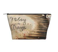 Trousse de maquillage trapézoïdale avec citations inspirantes pour femmes et filles - Grande capacité - Portable - Trousse de maquillage de voyage, Noir , Taille unique, Trousse de maquillage