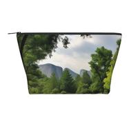 Trousse de maquillage trapézoïdale avec impression de patte pour femme et fille - Grande capacité - Portable - Trousse de maquillage de voyage, Paysage du parc, Taille unique, Trousse de maquillage