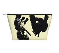 Trousse de maquillage trapézoïdale avec impression volcanique pour femme et fille Grande capacité Portable Voyage Trousse de maquillage Organiseur, Design Taekwondo., Taille unique, Trousse de