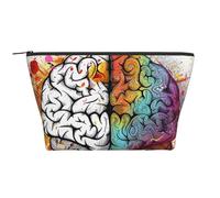 Trousse de maquillage trapézoïdale avec rembourrage en mousse pour salle de sport, bureau et week-end Violet, Avantage du cerveau gauche et droit, Taille unique, Trousse de maquillage