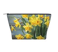 Trousse de maquillage trapézoïdale avec rembourrage en mousse pour salle de sport, bureau et week-end Motif canard, Bouquet de jonquilles, Taille unique, Trousse de maquillage