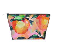 Trousse de maquillage trapézoïdale avec rembourrage en mousse pour salle de sport, bureau et week-end Motif canard, Pêche colorée, Taille unique, Trousse de maquillage