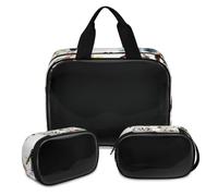 Trousse de maquillage tribal avec attrape-rêves pour homme et femme, trousse de toilette translucides à motif floral pour le lavage, trousse de douche, 3 pièces, articles de toilette de voyage,