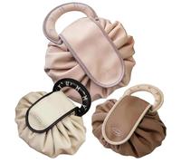 Trousse de maquillage - Trousse de maquillage | Rangement cosmétique portable, organisateur de sac de maquillage avec accessoires, sac étanche de grande capacité, trousse de maquillage plate, marron