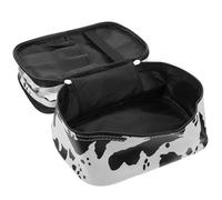 Trousse de Maquillage Vache Transparente à Double Couche Grosse Capacité | PVC et Tissu, Alliage D’aluminium, Rangement Stable, pour Voyages Lointains et Vacances Familiales