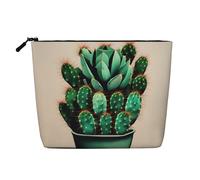 Trousse de maquillage - Vert camouflage imprimé faux chanvre organisateur de toilette de voyage, un paquet pour de multiples utilisations, rangement quotidien, Cactus Art, Taille unique