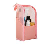 Trousse de maquillage verticale - Trousse de toilette étanche de grande capacité, trousse de toilette de voyage | pour dortoir, vacances, voyage d'affaires, camping, hôtel, w nd, escapade, rose