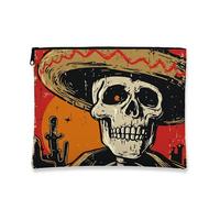 Trousse de Maquillage Vintage à Motif crâne, Pochette de Voyage cosmétique Graphique Jour des Morts pour Femmes, Petit Organisateur en Toile avec Fermeture éclair, Trousse de Toilette Cadeau pour Hal