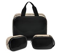 Trousse de maquillage vintage à motif d'affranchissement pour homme et femme - Trousse de toilette translucide - Trousse de toilette de voyage - 3 pièces, couleur, XL, Trousse de maquillage