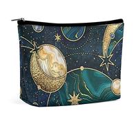 Trousse de Maquillage Vintage Cosmic Marble PU Cuir Sac à Cosmétique étanche pour Sac à Main/Trousse de Maquillage/Trousse de Toilette Moon Star Trousse de Maquillage de Voyage Portable pour Femme