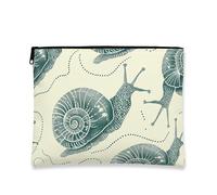 Trousse de Maquillage Vintage en Forme d'escargot, Pochette cosmétique crème Artistique pour Femmes, Petit Organisateur Portable à Fermeture éclair, Trousse de Toilette de Voyage 18 x 23 cm