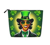 Trousse de maquillage - Violet Lavande Floral Imprimé Fleurs Faux Chanvre Organisateur de Toilette Voyage Un Pack pour Multiples Usages, Rangement Quotidien, Happy St Patrick's Day, Taille unique