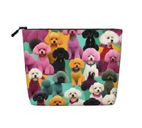 Trousse de maquillage - Violet Lavande Floral Imprimé Fleurs Faux Chanvre Organisateur de Toilette Voyage Un Pack pour Multiples Usages, Rangement Quotidien, Caniches., Taille unique